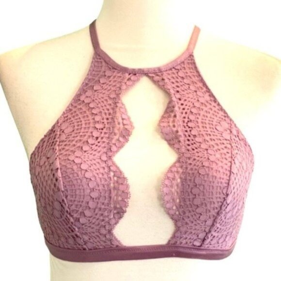 Victoria's Secret Mauve Purple Lace Split Front Bralette Size XS - Picture 1 of 5